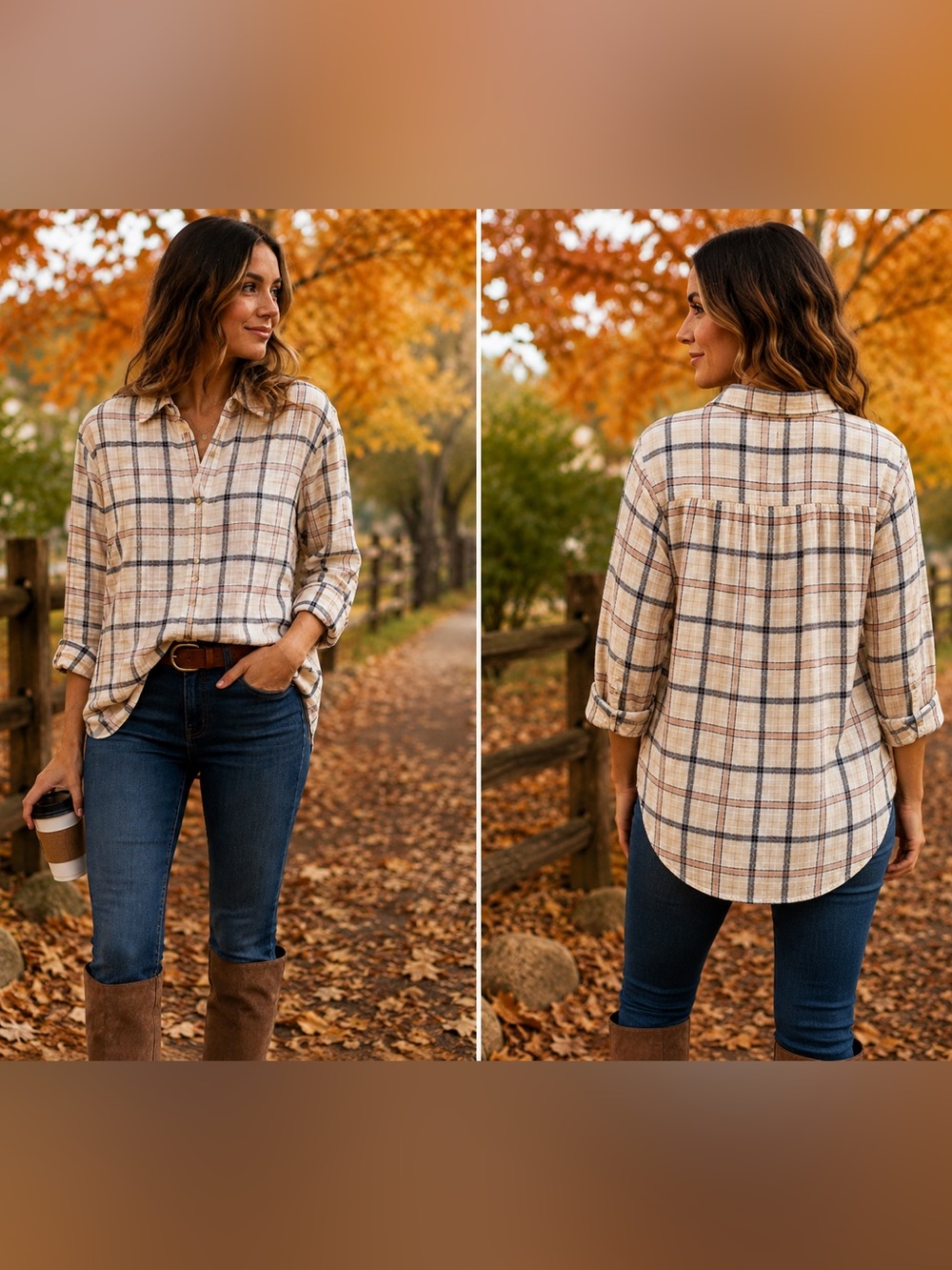 Pilcro Anthropologie Plaid Button Down Shirt Blouse Metallic Thread Size M